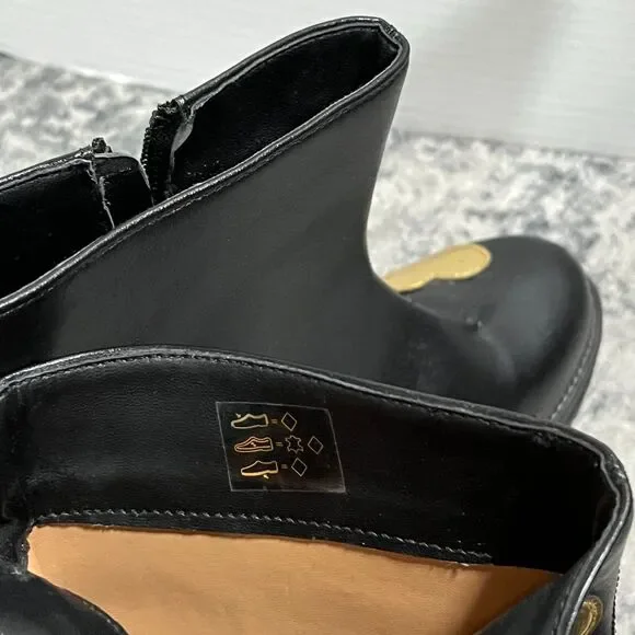 Love Moschino Women’s Black Combat Boots Heart Graphic Side Zip Lug Sole Size 40 - Picture 5 of 7